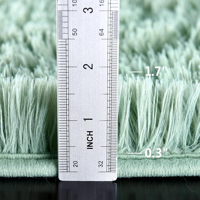 Sage Green Area Rugs 9x12 Living Room - Super Soft Fluffy Rug Non Slip Large 9 by 12 Area Rug for Bedroom Washable