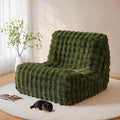 ovios Bean Bag Chair for Adult, Giant Beanbag with Plush Faux Fur, Comfy Large Big Lounger Floor Lazy Chair for Indoor Fireside Living Room Bedroom Dorm, Green