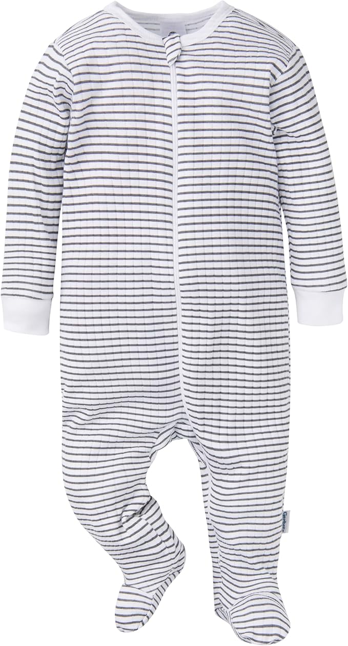 Gerber baby-girls Baby Unisex 2-pack 2-way Zip Textured Sleep 'N Play