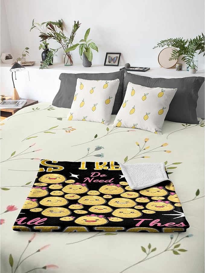Yes I Really Do Need All These Potatoes Blanket Gifts Warm Cozy Soft Flannel Throw for Bed Couch Sofa Home Decoration 40”×30” XSmall for Pets