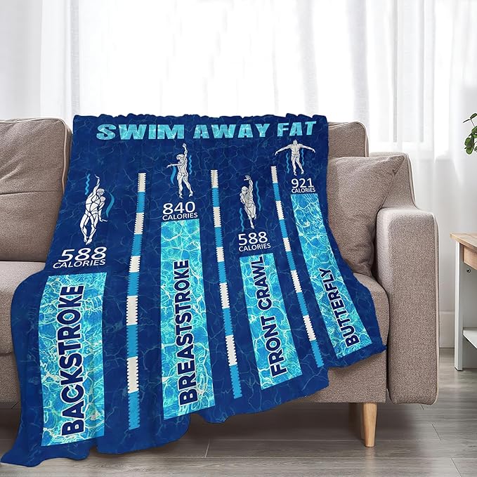 Swimming Blanket Swim Gifts for Girls/Swimmer Sport Throw Blankets Soft Blanket Warm Fleece Flannel Plush Blankets for Bed Sofa Couch 40"x50"