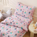 LONAVA Toddler Kids Comforter Set - 4 Pieces Toddler Bedding Sets for Boys Girls Children, Ultra Soft Microfiber Bed in A Bag with Flat Fitted Sheets, Princess