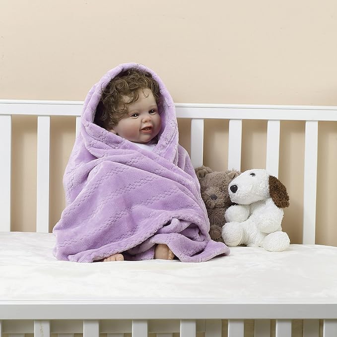 CREVENT 30''X40'' Lightweight Cozy Fluffy Warm Baby Blanket for Girls Infants Toddlers' Bedding Crib Cot Stroller, Baby Shower Birthday Newborn's Gift - Lavender