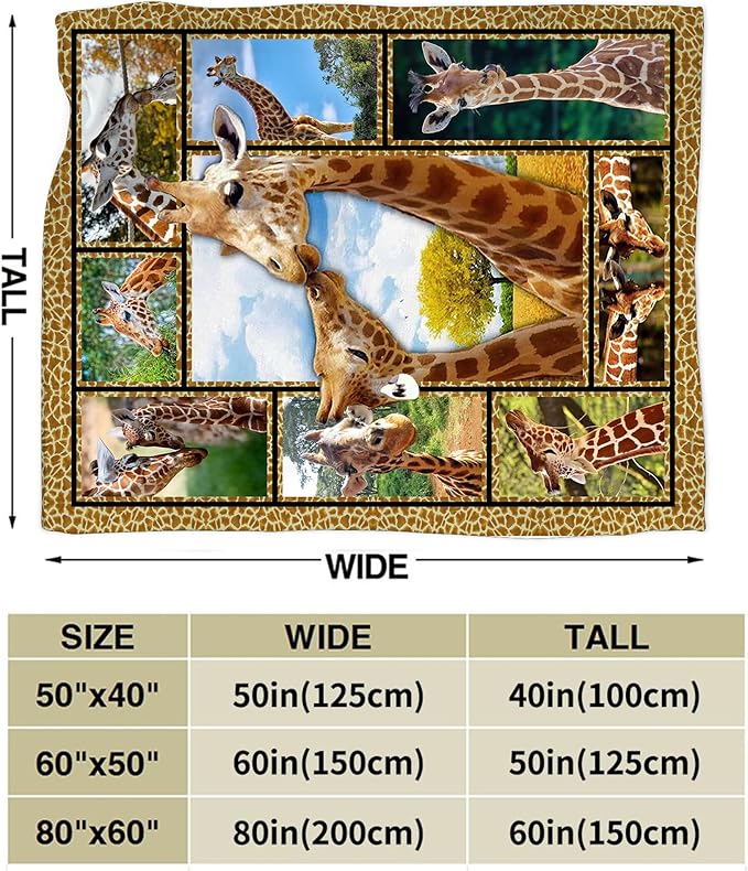 jerkboo Giraffe Blanket Throws Giraffe Gifts Giraffe Lovers Throw Blanket for Girls Boys Kids Adults Soft Warm Cozy Fleece Blanket for Couch Sofa Bed 50""x40""