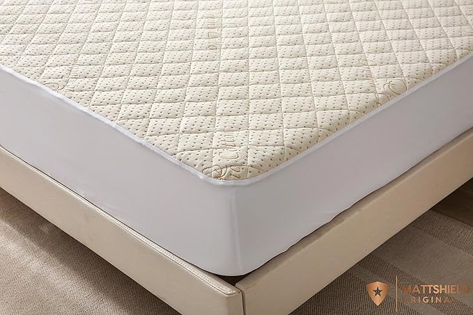 Luxury Quilted Organic Cotton Mattress Protector Full - 380 GSM Waterproof & Breathable Pad - Deep Pocket Fitted Cover - Soft & Silent Protection