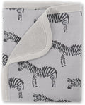 Oilo Baby Blanket, Luxury Soft Plush Backing & 100% Turkish Cotton Jersey Print, Double Layered, 30" x 40", Rolled Jersey Edge Trim, Machine Washable, Perfect for Infant or Toddlers, Zebra