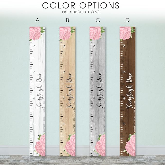 Wooden Kids Growth Chart Ruler for Boys and Girls (Haley)