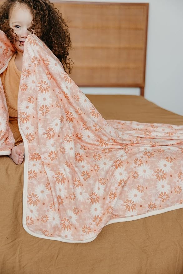 Copper Pearl Jumbo 3-Layer Quilt: Soft Quilts for Boys & Girls | Breathable, Cozy Toddler Blanket | Newborn Quilt | 46x46 Premium Polyester/Rayon | Penny