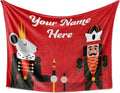 Custom Nutcracker Throw Blanket | Warm Fuzzy Christmas Blankets | Plush Fleece Sofa Throw | Bedding | Holiday Home Decor | Nutcracker Figures | Super Soft Red Couch (Fleece 50x60)