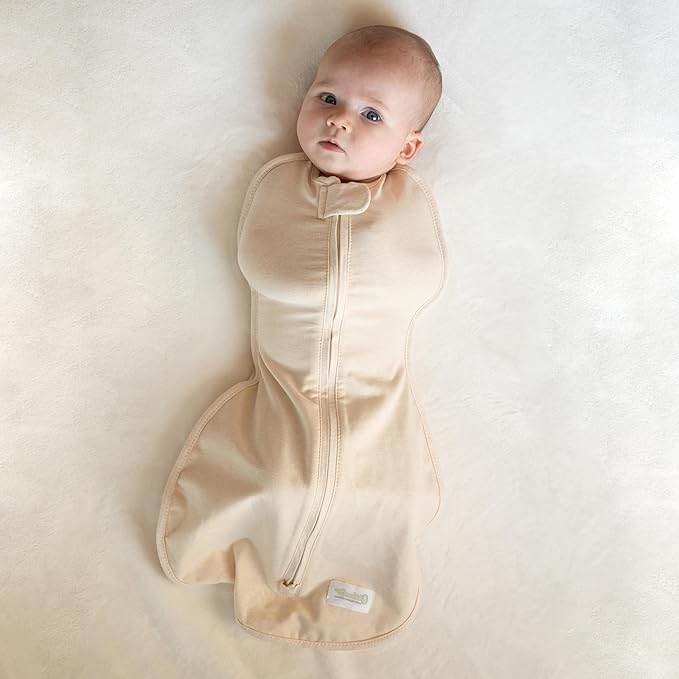 Woombie Original Baby Swaddling Blanket - Soothing, Cotton Baby Swaddle with Zipper - Wearable Newborn Blanket, Lots of Dots, 14-19 lbs