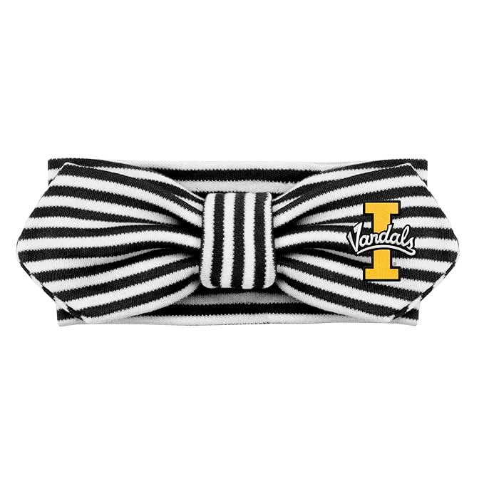 Creative Knitwear Idaho Vandals Infant Girls Black/White Striped Hair Knot Headband Embroidered Logo - Size Newborn - 4T