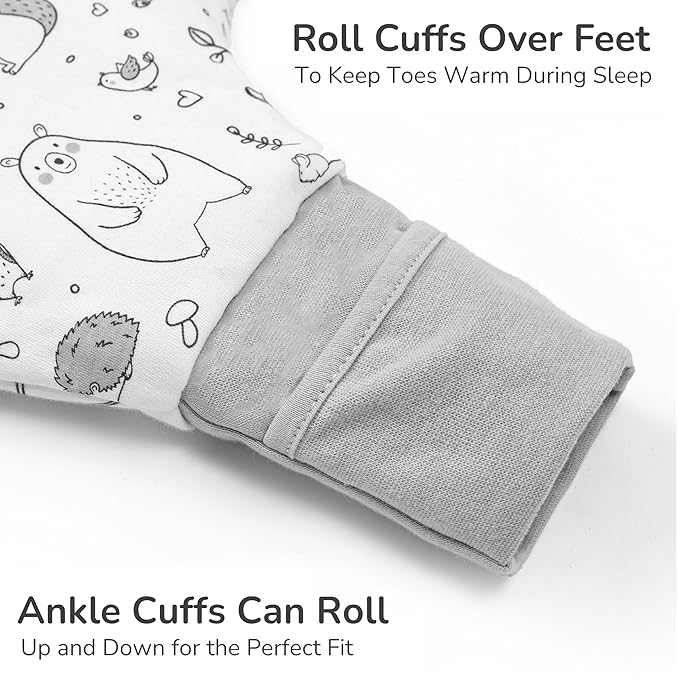 Mama Cheetah Toddler Sleep Sack with Feet 2T, 2.5 TOG Organic Cotton Baby Sleeping Bag with Legs, Baby Wearable Blankets for Walkers w/ 2-Way Zipper, Baby Sleep Sack for Girls Boys, Medium