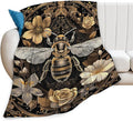 Tijuboni Bee Throw Blanket Bee Gifts for Women Men Girls Boys Kids Adults Soft Flannel Fleece Blanket for Couch Sofa Bed Home Decor 50"x60"