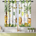 Renaiss 42 x 45 Inch Rainforest Safari Animal Curtains African Jungle Tropical Lions Tigers Elephants Giraffes Palm Trees Pattern Polyester Fabric Grommet Window Drapes for Nursery Bedroom 2 Panels