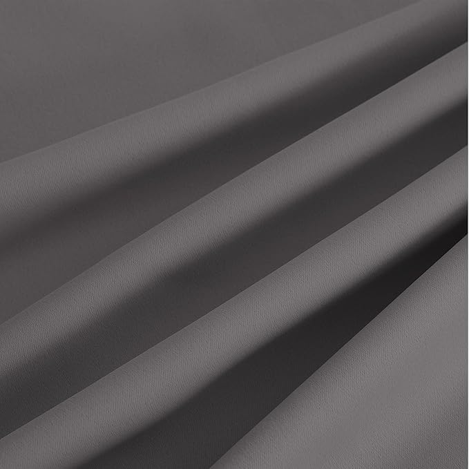 NICETOWN Grey Light Blocking Curtains 54 Inches Long 2 Panels for Living Room, Bedroom, Office Thermal Insulated Blackout Drapes Solid Grommet Noise Reducing Window Curtains, W40