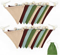 2 Sets of Green Brown Beige Wood Beads Pennant Banner 20pcs Flags Nursery Garland Fabric Linen Triangle Streamers for Kids Jungle Woodland Camping Birthday Party Decorations Baby Shower Bedroom Decor