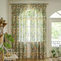 ENJOYBRIDAL Floral 96 Inch Curtains for Living Room Semi Sheer Drapes Bedroom Cute 2 Panels Long Window Curtain Panels Boho Rod Pocket Country Farmhouse Dining Room Window Treatments
