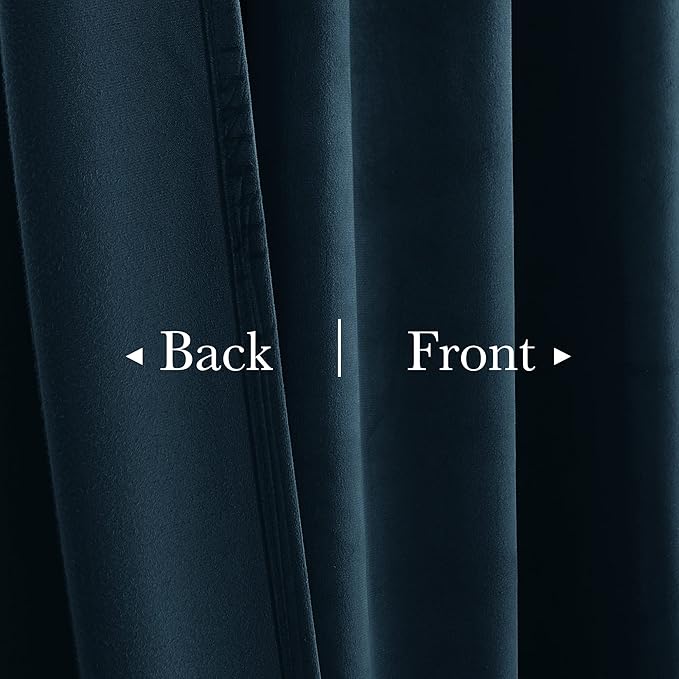 StangH Navy Blue Curtain for Doorway 80 inch Length, Back Tab Velvet Thermal Insulated Window Drapes Privacy Thick Room Divider for Closet Bedroom Theater Office, W62 x L80, 1 Panel