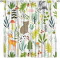 Kid Forest Animal Curtains,Woodland Animal Cartoon Watercolor Forest Hedgehog Fox Toddler Boys Girls Bedroom Living Room Window Drapes 84x84in