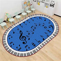 Kids Piano Music Area Rug, 4x6ft, Black and White Keys Musical Notes Design Rug, Music Classroom Decorative Floor Mats, Non-Slip Washable Indoor Carpet for Children's Bedroom Playroom Nursery