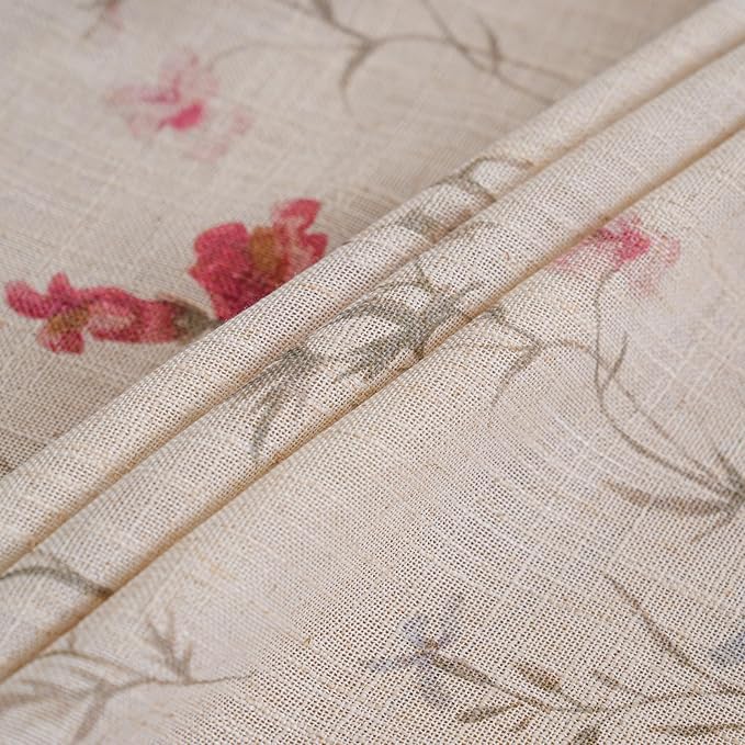 ENJOYBRIDAL Floral 96 Inch Curtains for Bedroom Living Room Drapes Boho 2 Panel Sets Light Filtering Long Window Curtain Panels Patterned Rustic Farmhouse Rod Pocket Semi Sheer Window Treatments