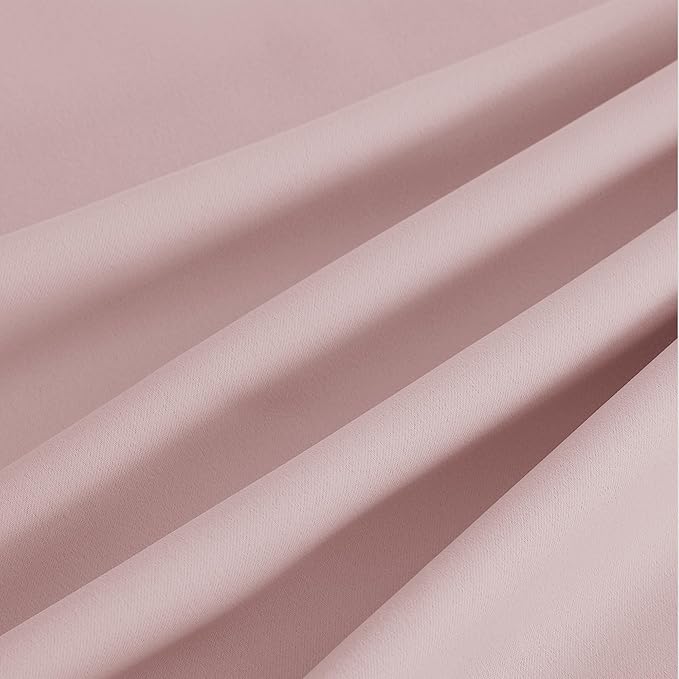 NICETOWN Blush Pink Room Darkening Curtains 86 Inches Long 2 Panels for Girls Room, Bedroom, Nursery Thermal Insulated Blackout Drapes Solid Grommet Noise Reducing Window Curtains, W40