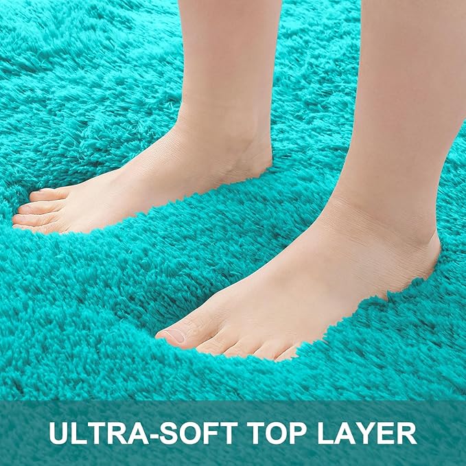 OLANLY 5x8 Machine Washable Large Area Rugs for Living Room, Bedroom, Soft Fluffy Shaggy Bedside Rug, Indoor Floor Carpet for Kids Girls and Boys, Dorms, Nursery, Home Decor Aesthetic, Teal Blue
