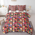 Feelyou Cute Dog Comforter Set with Sheets Cartoon Christmas Bed Set for Kids Boys Girls Merry Christmas Decor Bed in a Bag Red Geometric Lattice Bedding Set Bedroom Collection Queen Size