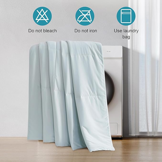 NTBAY Cooling Blanket Queen, 90x90 Inches - Lightweight Summer Bed Blanket for Hot Sleepers, Japanese Double-Sided Q-Max 0.45 Cooling Fabric, Aqua