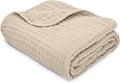 Comfy Cubs Muslin Baby Blanket - Soft, Lightweight, 6-Layer Cotton Swaddle Blankets for Newborns, Infants & Toddlers - 40" x 40" Large, Breathable & Versatile for Sleeping & Tummy Time - Sand