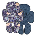 Pea Pod Infant Car Seat Insert 2-in-1 Baby Car Seat Head & Body Support for Newborns abaoys Preemie Carseat Stroller Cushion Pad Headrest with Soft Minky Dot Fabric Backing, Cute Dinosaur