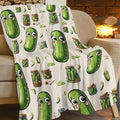 Pickle Fleece Blanket Funny Pickled Cucumber Throw Blankets for Girls Women Super Soft Warm Flannel Cartoon Food Throws Gifts for Kids Cozy Fuzzy Plush Stuffed Couch Bed Bedding Decor 80"x60"