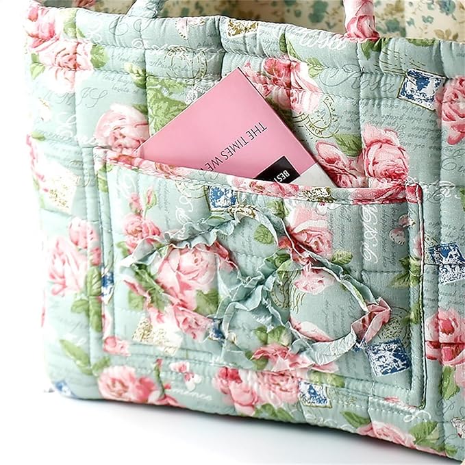 Boho Fabric Storage Basket, Collapsible Floral Laundry Nursery Hamper, Portable Folding Organizer Bin for Home Office Picnic Clothes Toys Books Sundries Storage (Floral 8)