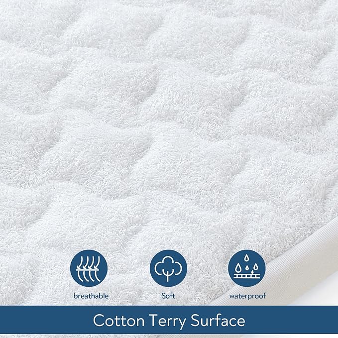 Bassinet Mattress Pad Cover 20" x 28"-Fit for Graco Travel Lite Crib/Sense2Snooze, Guava Lotus, Maxi-COSI Swift Lightweight, Waterproof Quilted Bassinet Mattress Protector