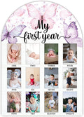 My First Year Photo Board, Butterfly Baby Milestone Signs, 12 Months Wooden Picture Frame, Nursery Gender Neutral Gifts for Girl Boy, Best Gifts for 1st Birthday Baby Shower Decorations-A01