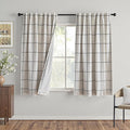 MYSKY HOME 100% Blackout Plaid Linen Curtains 63 Inches Long Double Layer Farmhouse Thermal Insulated Checkered Print Drapes with Rod Pocket Back Tab for Bedroom Living Room, 2 Panels, 52"Wide, Black