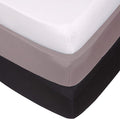 Belsden 3 Pack Microfiber Durable Crib Sheets Fitted, Silky Soft Smooth Breathable Baby Sheets Set, 28''x52'' Fits Standard Crib and Toddler Mattresses, White & Grey & Black