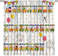 Alphabet Train Kids Curtain Animals Alphabet Children Teens Early Learning Printed Rod Pocket Blackout Window Treatments for Classroom Bedroom Nursery Playroom 42" W X 54" L