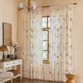 ENJOYBRIDAL Bird Patterned Curtains 96 Inches Long Semi Sheer Living Room Drapes Floral Bedroom Printed Farmhouse Window Curtain Panels Boho 2 Panels Botanical Rod Pocket Window Treatments