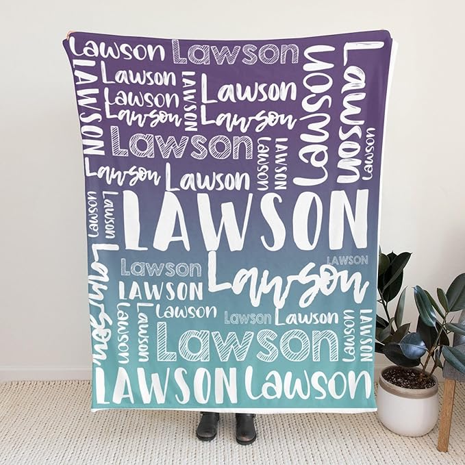 Dr.TOUGH Personalized Blankets with Name Customized Baby Blankets for Girls Boys Adults Monogrammed Blankets and Throws Christmas Birthday Mothers Valentines Day Gift (Z-Colorful 06, 60''×80'')