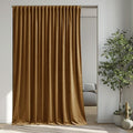 StangH Back Tab Room Divider Curtains Luxury Gold Brown Velvet Blackout Thermal Insulated Window Drapes for Sliding Door Living Room Halloween Home Decor, W100 x L108, 1 Panel