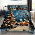Christmas Comforter Set Queen: Winter Christmas Tree Bedding Sets Festival Gift Quilt for Girls Women Teens Bedroom 1 Comforter & 2 Pillowcases