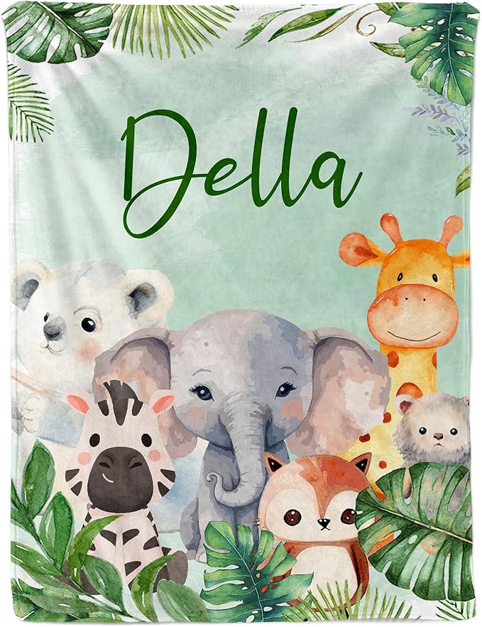 Ship Next Day, Personalized Receiving Baby Blanket for Boys Girls, Custom Babies Blanket with Name, Throw Newborn Swaddle Toddler Blankets, Customized Kids Baby Shower Birthday