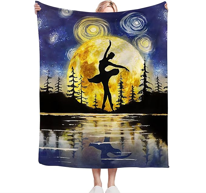 Ballet Blanket Dance Gifts for Girls Dancer Boys Woman Kids Dance Lover Throw Blankets Soft Blanket Warm Fleece Flannel Plush Blankets for Bed Sofa Couch 40"x50"