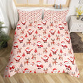 Christmas Kids Bedding Set Santa Claus Bedding Duvet Cover Set for Boys Girls Christmas Tree Deer Decor Comforter Cover Set Snowflake Xmas Theme Bedspread Cover Bedroom Quilt Cover 2Pcs Toddler Size