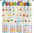 Funny Kids Alphabet Curtain, Cartoon Animal Alphabet Learning Dinosaur Boys Kids Students Baby Educational Colorful Blackout Window Treatments for Bedroom Living Room School 63" W X 72" L
