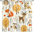 Kids Forest Animal Curtains,Baby Bedroom Window Treatments, Cartoon Watercolor Forest Animal Lion Boys Girls Children Bedroom Drapes 42x54 Inch