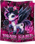 Custom Unicorn Blanket - Personalized 50" x 60" Cute Girls Throw Blankets Gifts for Teens - Cozy Soft Throw for Couch, Bed