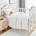 Toddler Goose Down Comforter Lightweight Summer Cooling Baby Duvet Insert, Hypoallergenic 100% Organic Cotton Crib Quilted Washable Nursery Blanket with Corner Tabs, White 33x43 Inches