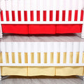 Belsden 2 Pack Crib Skirts with Durable Woven Platform, 2 Colors for Baby Girls, Split Corners Crib Dust Ruffle for Easy Placement, 14 inches (36cm) Length Drop, Red & Yellow